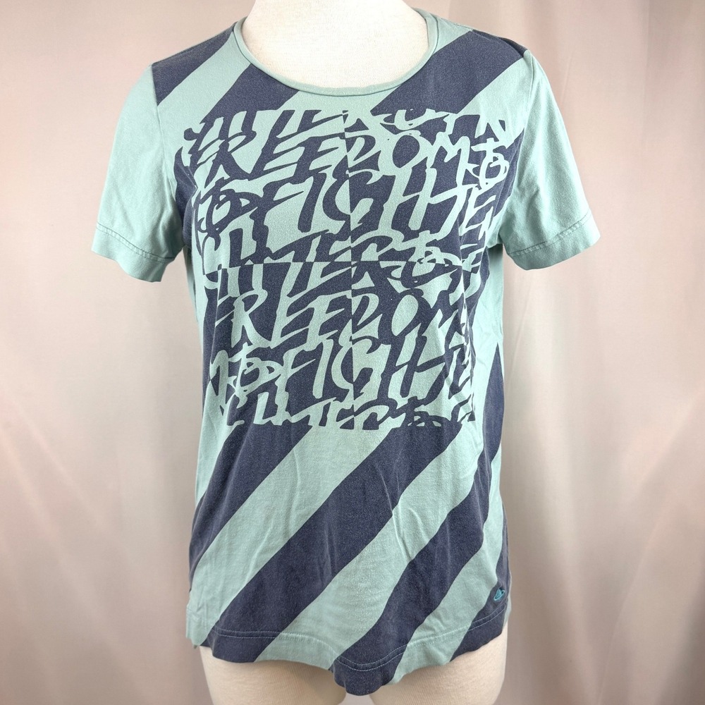 Y2K VIVIENNE WESTWOOD Red Label Womens T-Shirt|M|Freedom Fight Japan Punk Cotton